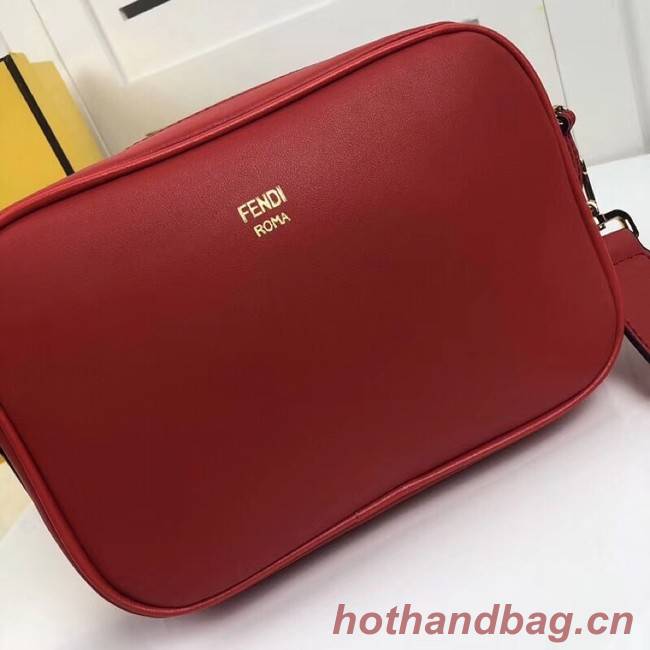 Fendi MINI CAMERA CASE Red leather bag 8BS019A