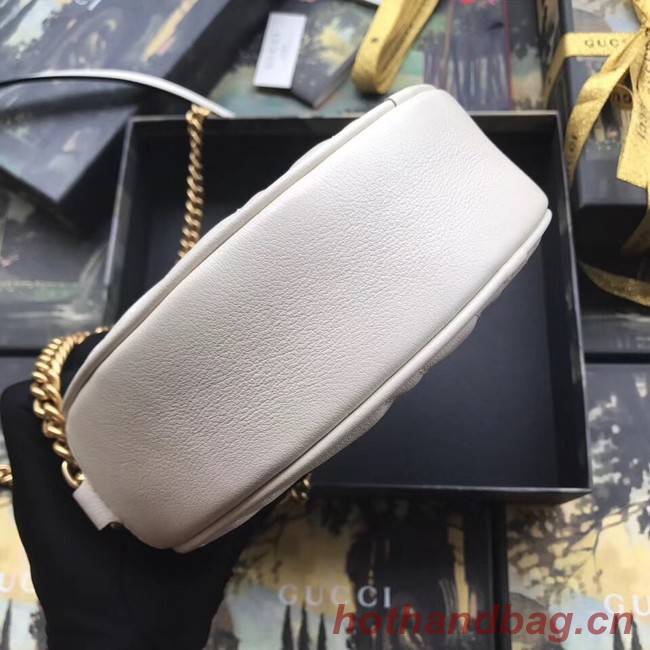 Gucci GG Marmont mini round shoulder bag 550154 white