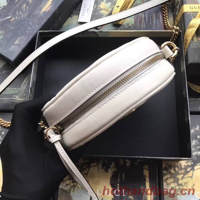 Gucci GG Marmont mini round shoulder bag 550154 white