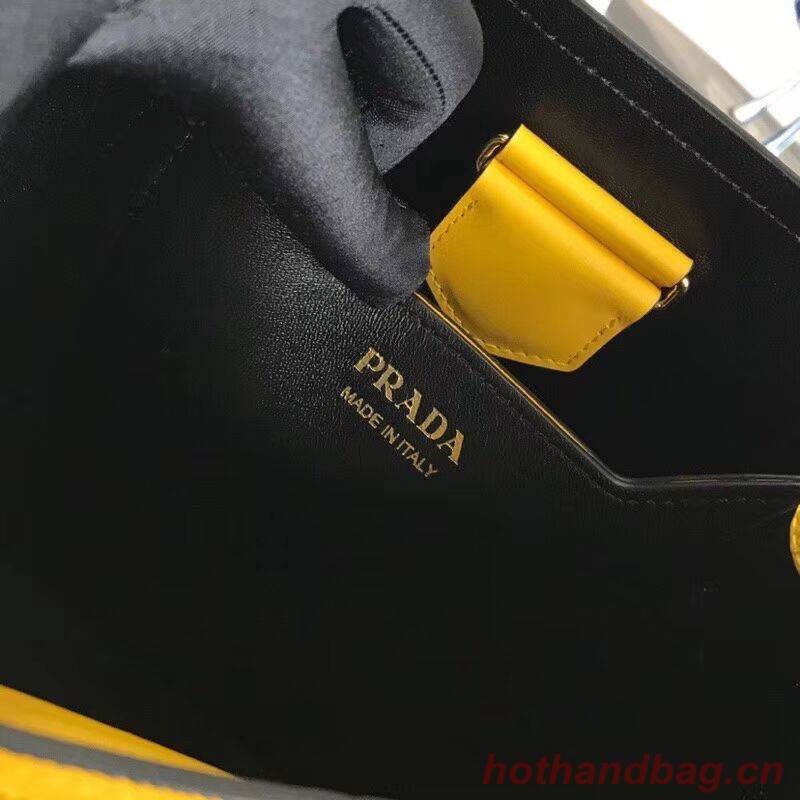 Prada Double Saffiano leather bag 1BA212 lemon