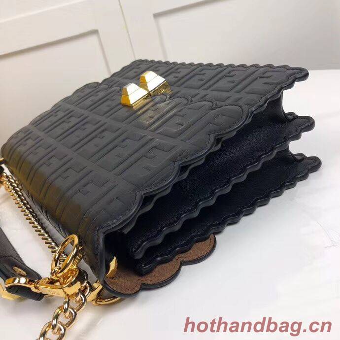 Fendi KAN I F leather bag 8BF053 Black