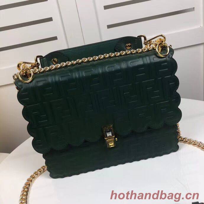 Fendi KAN I F leather bag 8BF053 green