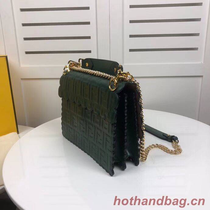 Fendi KAN I F leather bag 8BF053 green