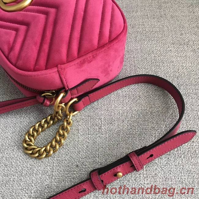 Gucci GG Marmont velvet small shoulder bag 447632 rose