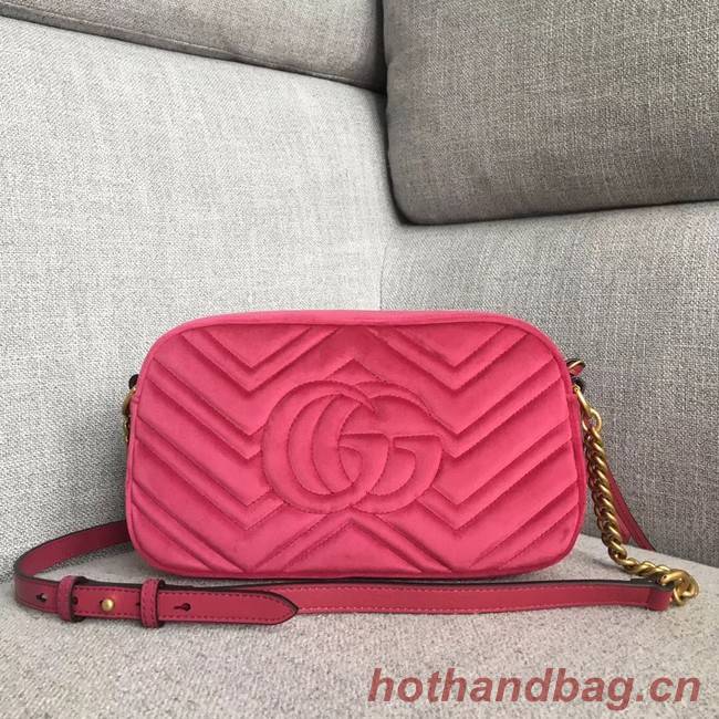 Gucci GG Marmont velvet small shoulder bag 447632 rose