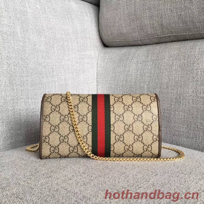 Gucci Ophidia GG chain wallet 546592 Brown