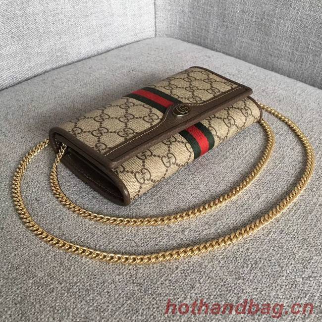 Gucci Ophidia GG chain wallet 546592 Brown