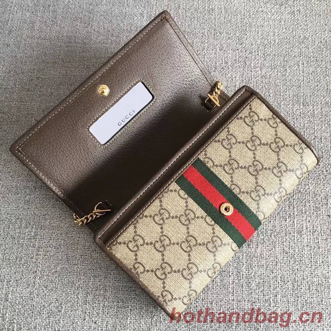 Gucci Ophidia GG chain wallet 546592 Brown