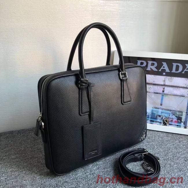 Prada Leather Briefcase 2VE368 black