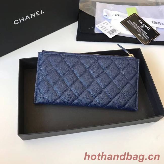 Chanel boy chanel pouch Calfskin & Gold-Tone Metal A81254 blue