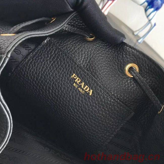 Prada Leather bucket bag 1BE018 black