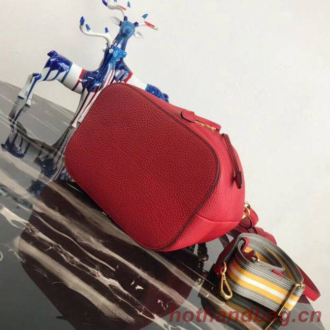 Prada Leather bucket bag 1BE018 red