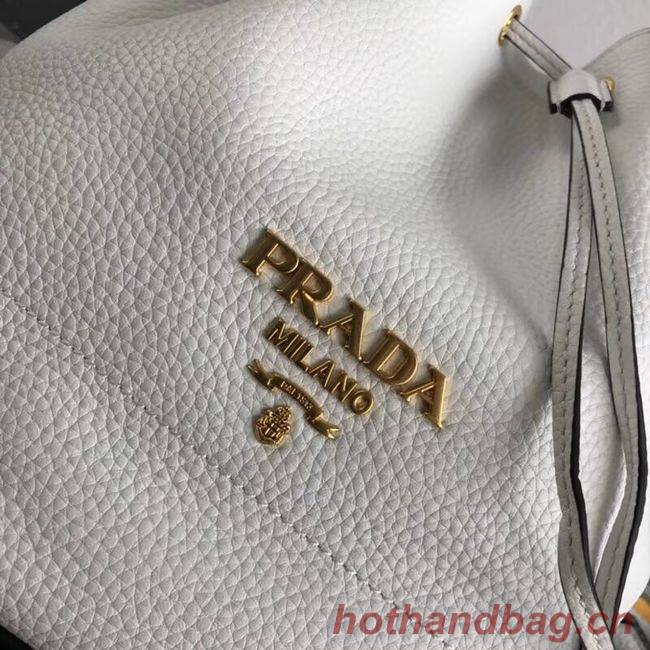 Prada Leather bucket bag 1BE018 white