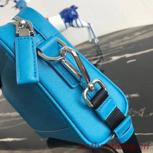 Prada Saffiano leather shoulder bag 2VH063 blue