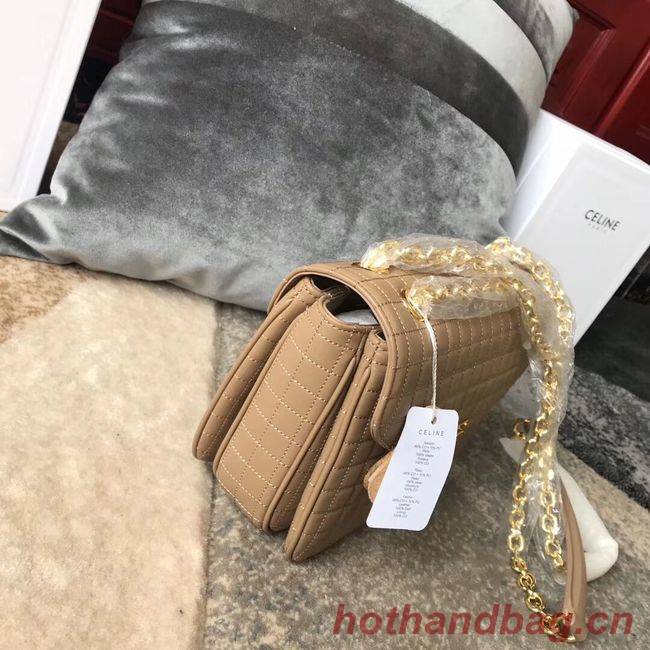 CELINE MEDIUM C BAG IN BICOLOUR QUILTED CALFSKIN CL87253 Camel