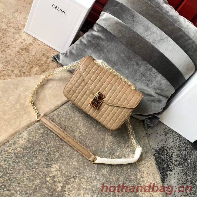 CELINE MEDIUM C BAG IN BICOLOUR QUILTED CALFSKIN CL87253 Camel