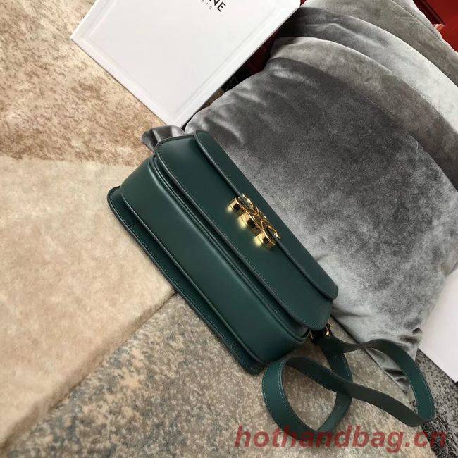 CELINE MEDIUM TRIOMPHE BAG IN SHINY CALFSKIN CL87363 GREEN