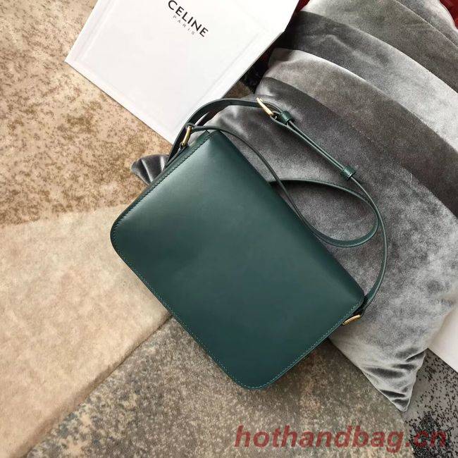 CELINE MEDIUM TRIOMPHE BAG IN SHINY CALFSKIN CL87363 GREEN