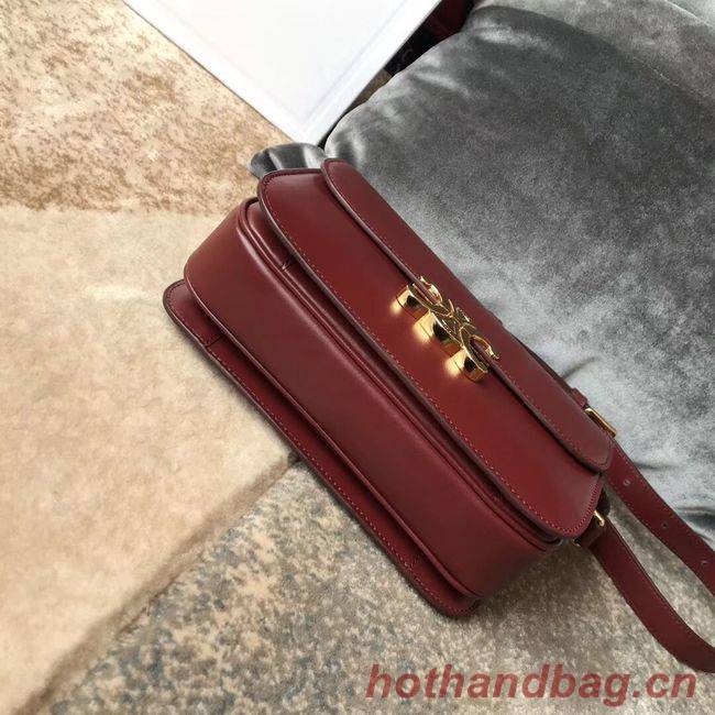 CELINE MEDIUM TRIOMPHE BAG IN SHINY CALFSKIN CL87363 LIGHT BURGUNDY