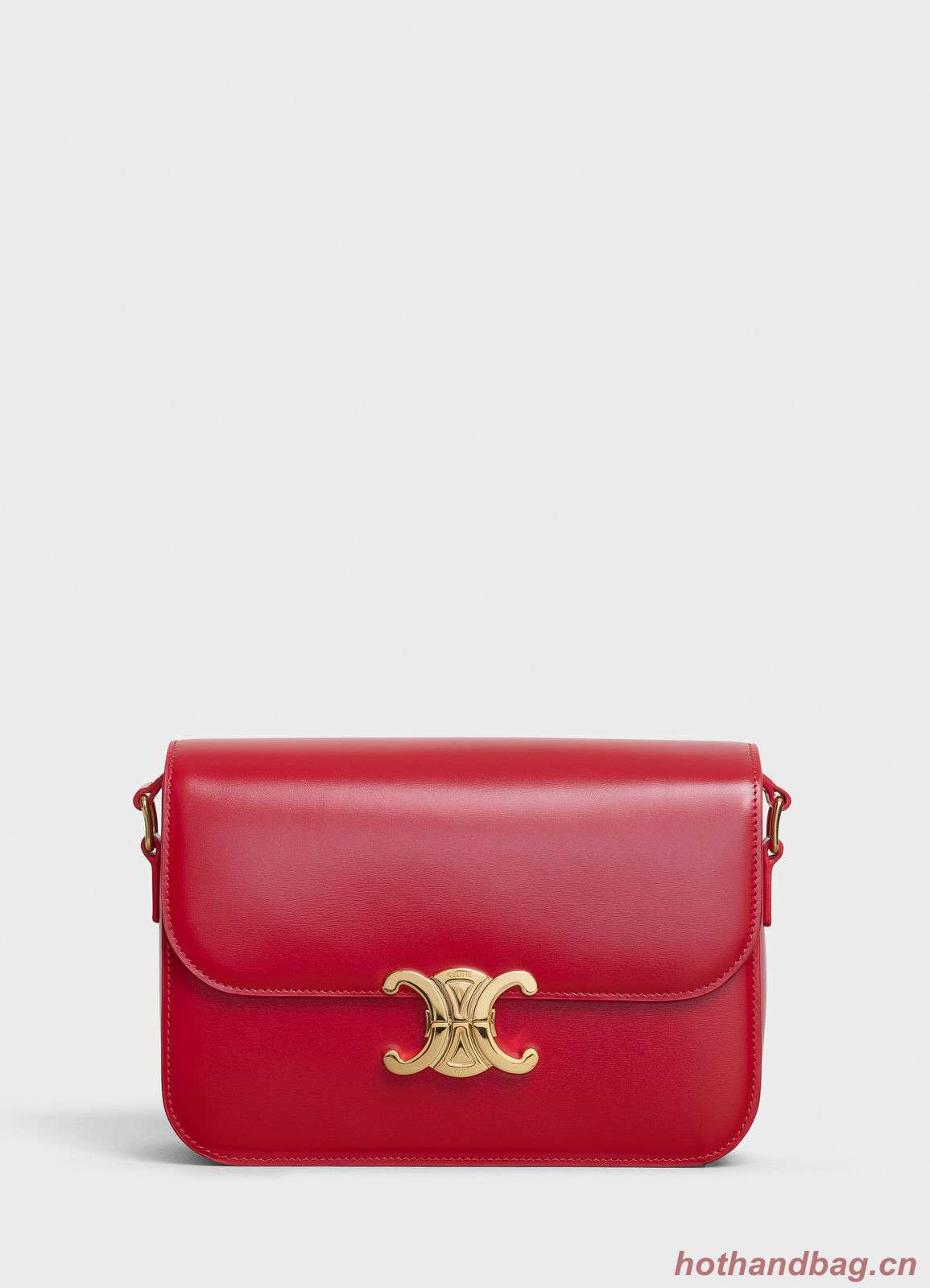 CELINE MEDIUM TRIOMPHE BAG IN SHINY CALFSKIN CL87363 RED