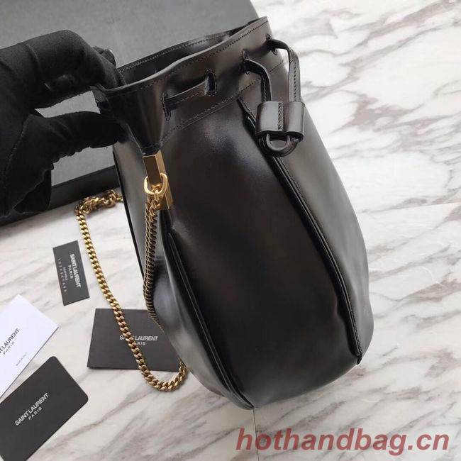 SAINT LAURENT Teddy leather bucket bag Y550168 black