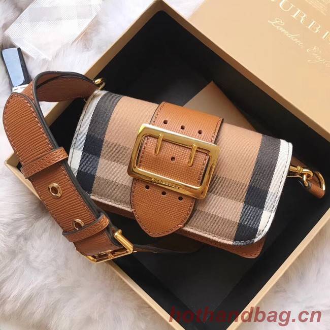 BURBERRY Hampshire vintage check leather cross-body bag 24581 brown