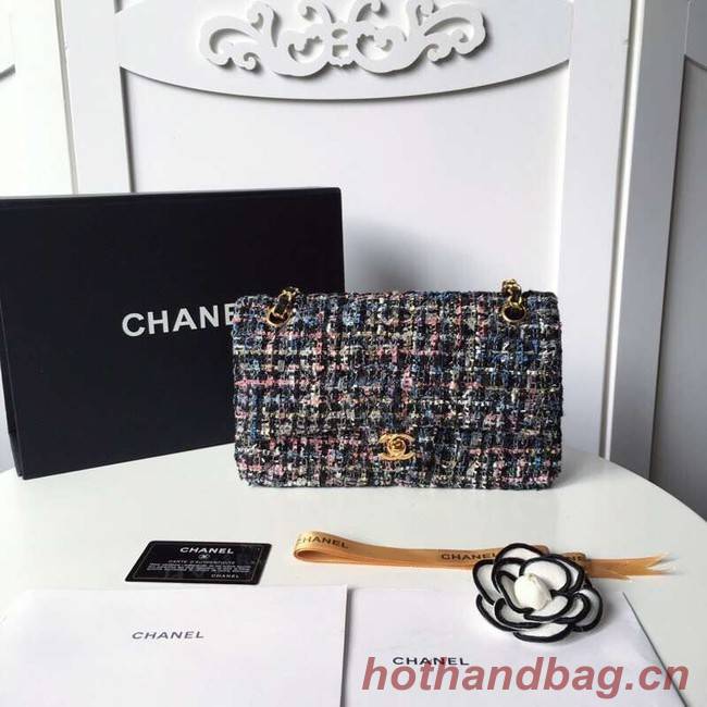 Chanel classic handbag Tweed Braid & Gold-Tone Metal A01112-3