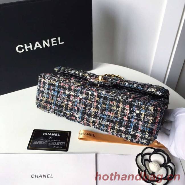 Chanel classic handbag Tweed Braid & Gold-Tone Metal A01112-3