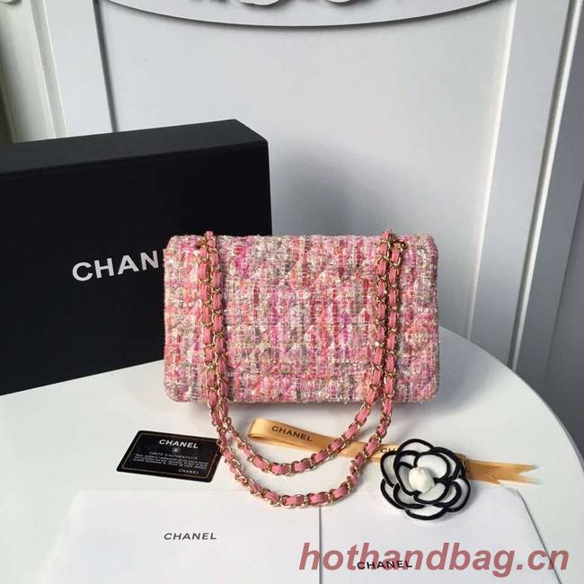 Chanel classic handbag Tweed Braid & Gold-Tone Metal A01112-5