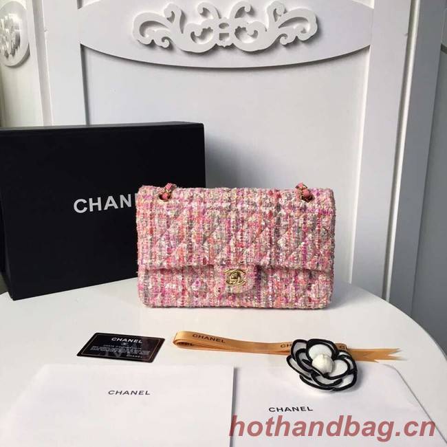 Chanel classic handbag Tweed Braid & Gold-Tone Metal A01112-5