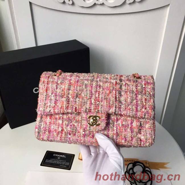 Chanel classic handbag Tweed Braid & Gold-Tone Metal A01112-5