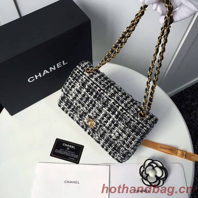 Chanel classic handbag Tweed Braid & Gold-Tone Metal A01112-6