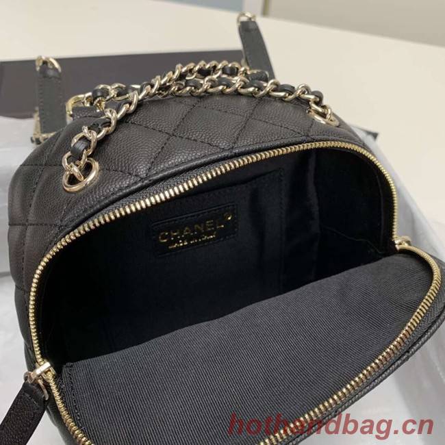 Chanel Grained Calfskin & Gold-Tone Metal backpack AS0003 black