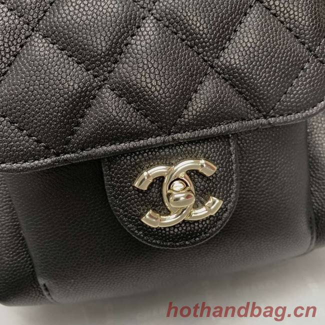 Chanel Grained Calfskin & Gold-Tone Metal backpack AS0003 black