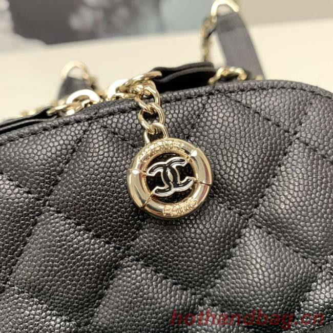 Chanel Grained Calfskin & Gold-Tone Metal backpack AS0003 black