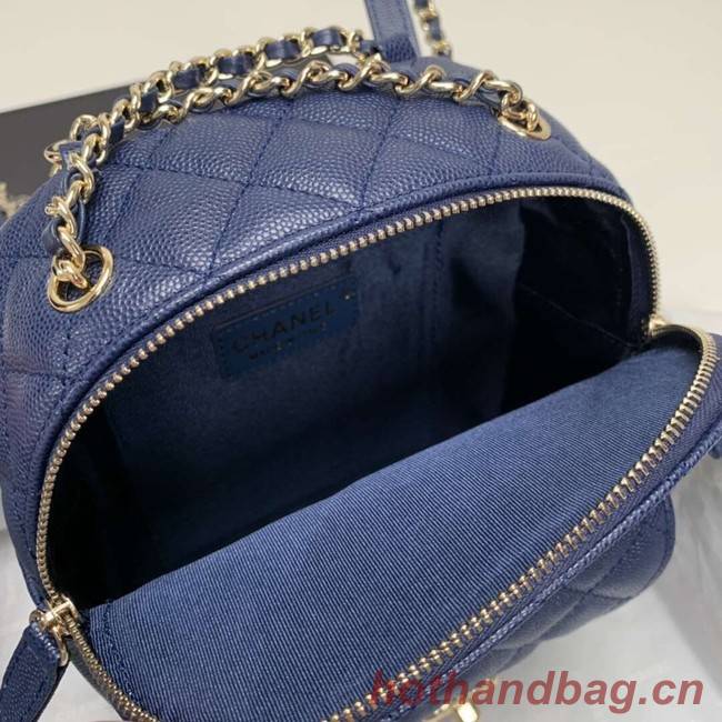 Chanel Grained Calfskin & Gold-Tone Metal backpack AS0003 blue