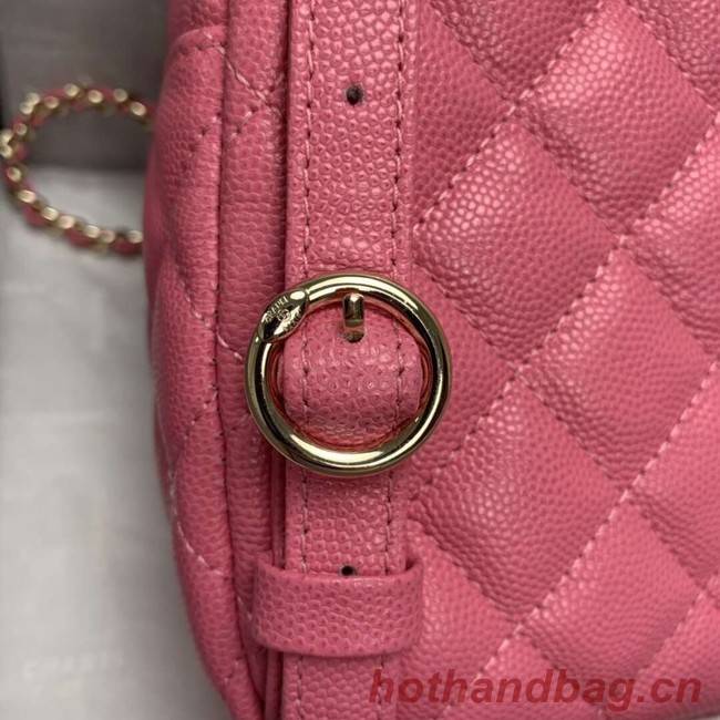 Chanel Grained Calfskin & Gold-Tone Metal backpack AS0003 rose