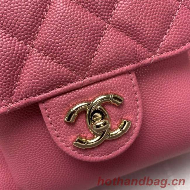 Chanel Grained Calfskin & Gold-Tone Metal backpack AS0003 rose