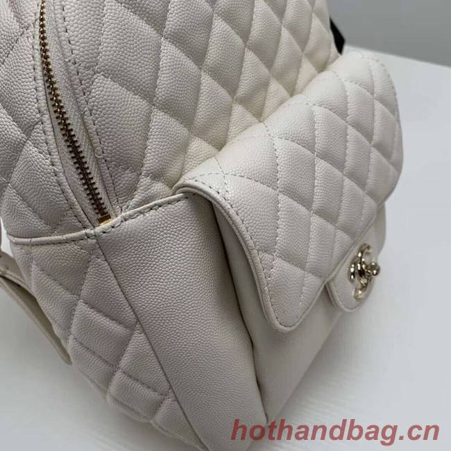 Chanel Grained Calfskin & Gold-Tone Metal backpack AS0004 creamy-white