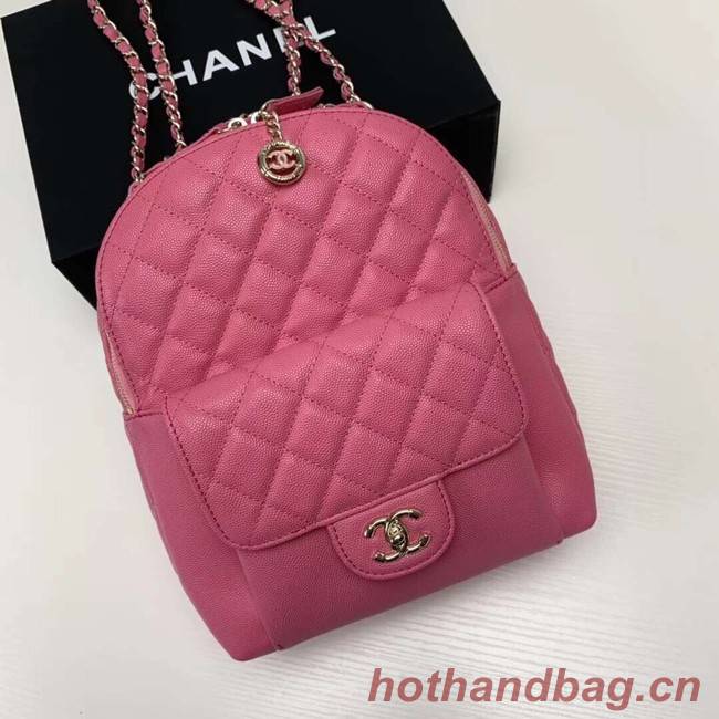 Chanel Grained Calfskin & Gold-Tone Metal backpack AS0004 rose