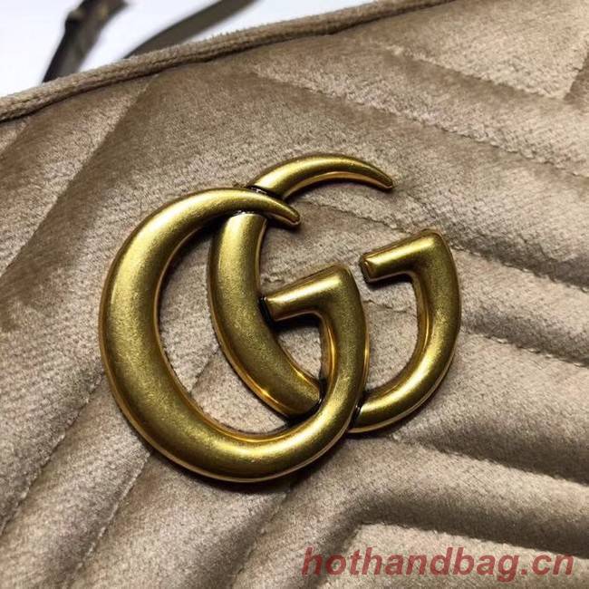 GucciGG Marmont velvet small shoulder bag 447632 Khaki