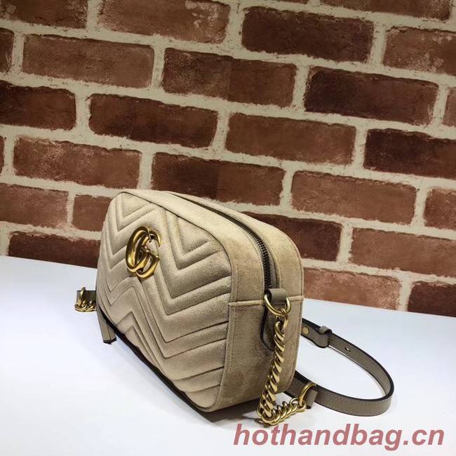 GucciGG Marmont velvet small shoulder bag 447632 Khaki