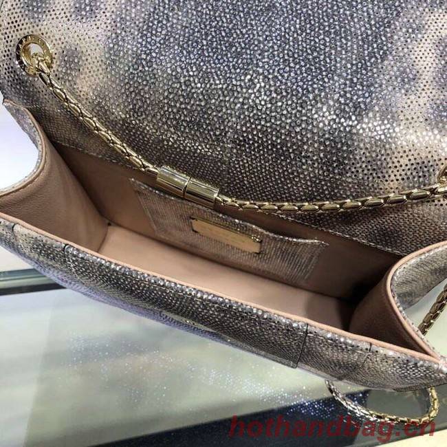 BVLGARI Serpenti Forever leather shoulder bag 34559 grey