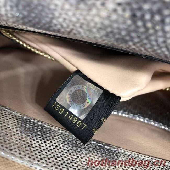 BVLGARI Serpenti Forever leather shoulder bag 35108 grey