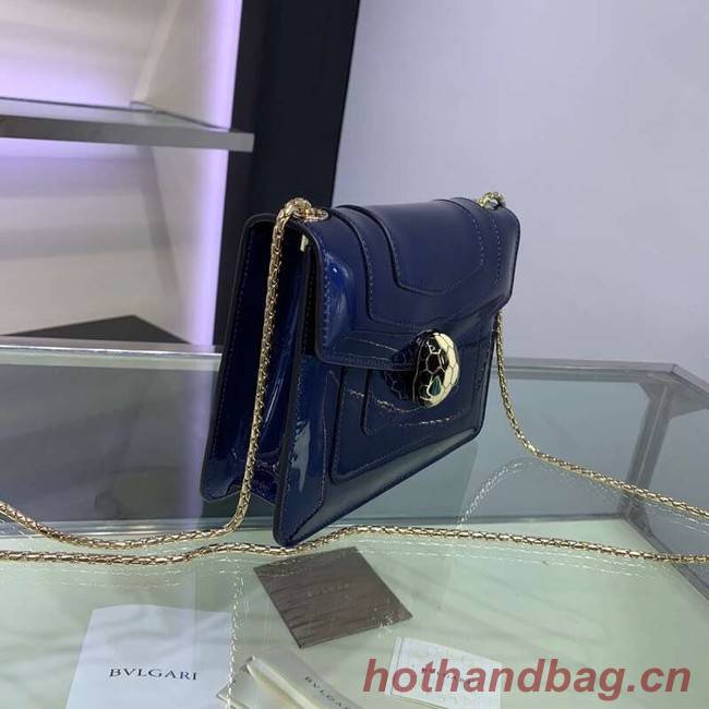 BVLGARI Serpenti Forever metallic-leather shoulder bag 34559 dark blue