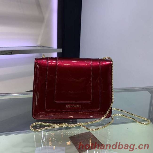 BVLGARI Serpenti Forever metallic-leather shoulder bag 34559 fuchsia