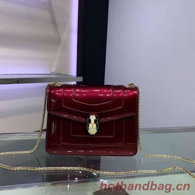 BVLGARI Serpenti Forever metallic-leather shoulder bag 34559 fuchsia