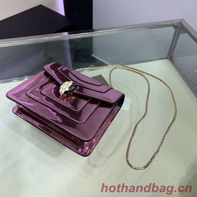 BVLGARI Serpenti Forever metallic-leather shoulder bag 34559 purple