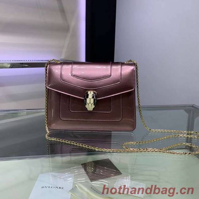 BVLGARI Serpenti Forever metallic-leather shoulder bag 34559 rose gold