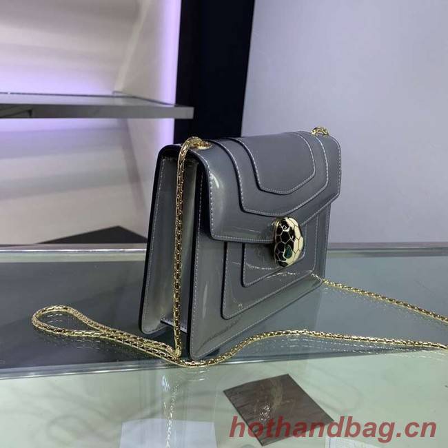 BVLGARI Serpenti Forever metallic-leather shoulder bag 34559 silver